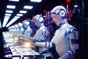 robõs humanoides trabalhando